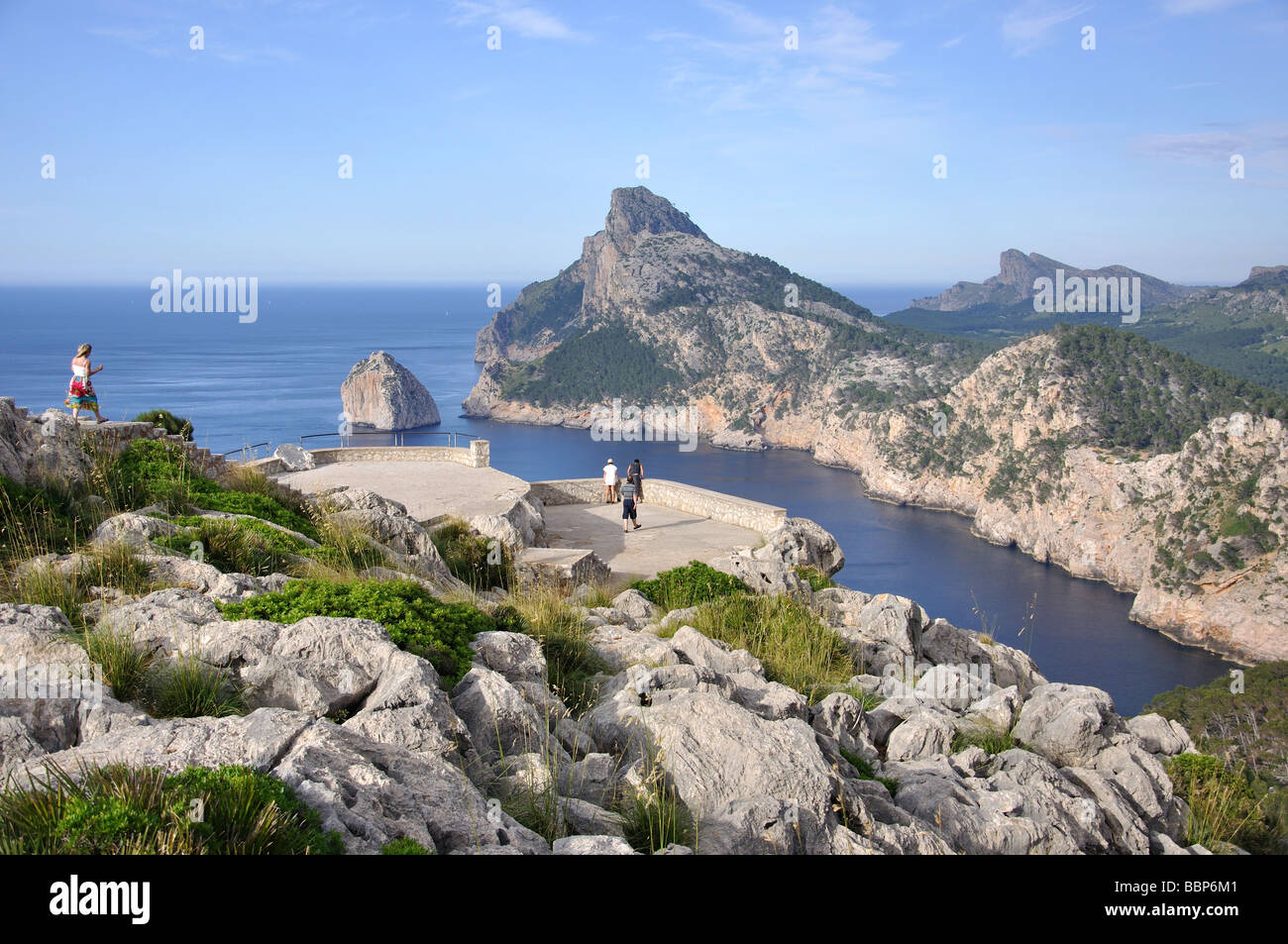 Blick vom Mirador des Colomers, Formentor, Gemeinde Pollenca, Mallorca, Balearen, Spanien Stockfoto