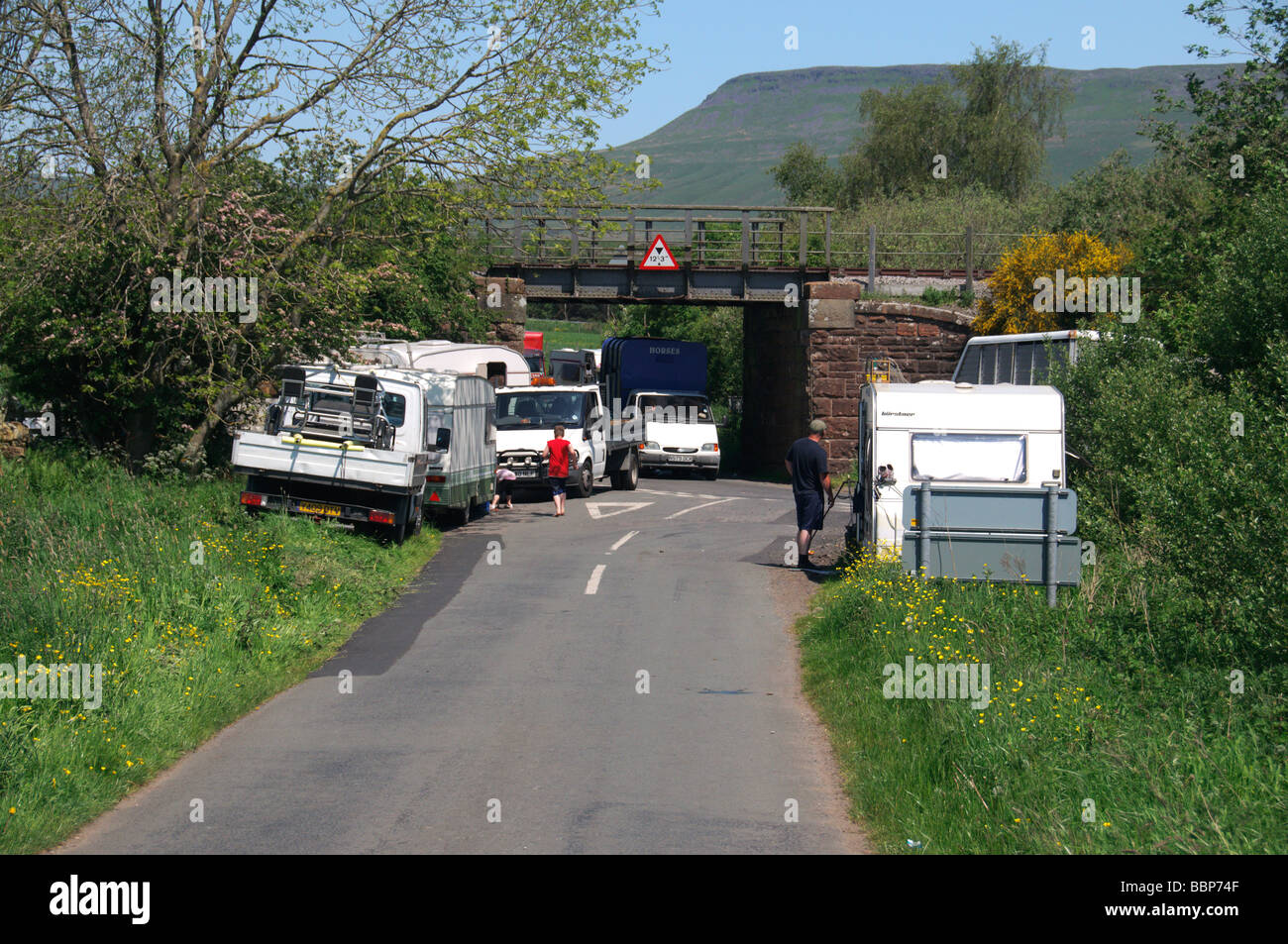 Zigeuner camping auf den kleinen Straßen rund um Appleby in Westmoreland Stockfoto