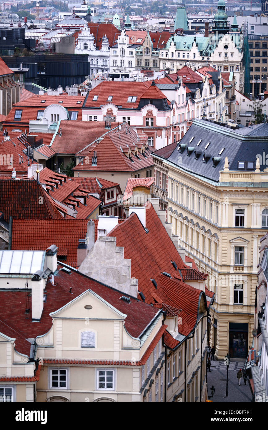 Alte Prager Sicht vom alten Rathaus Stockfoto