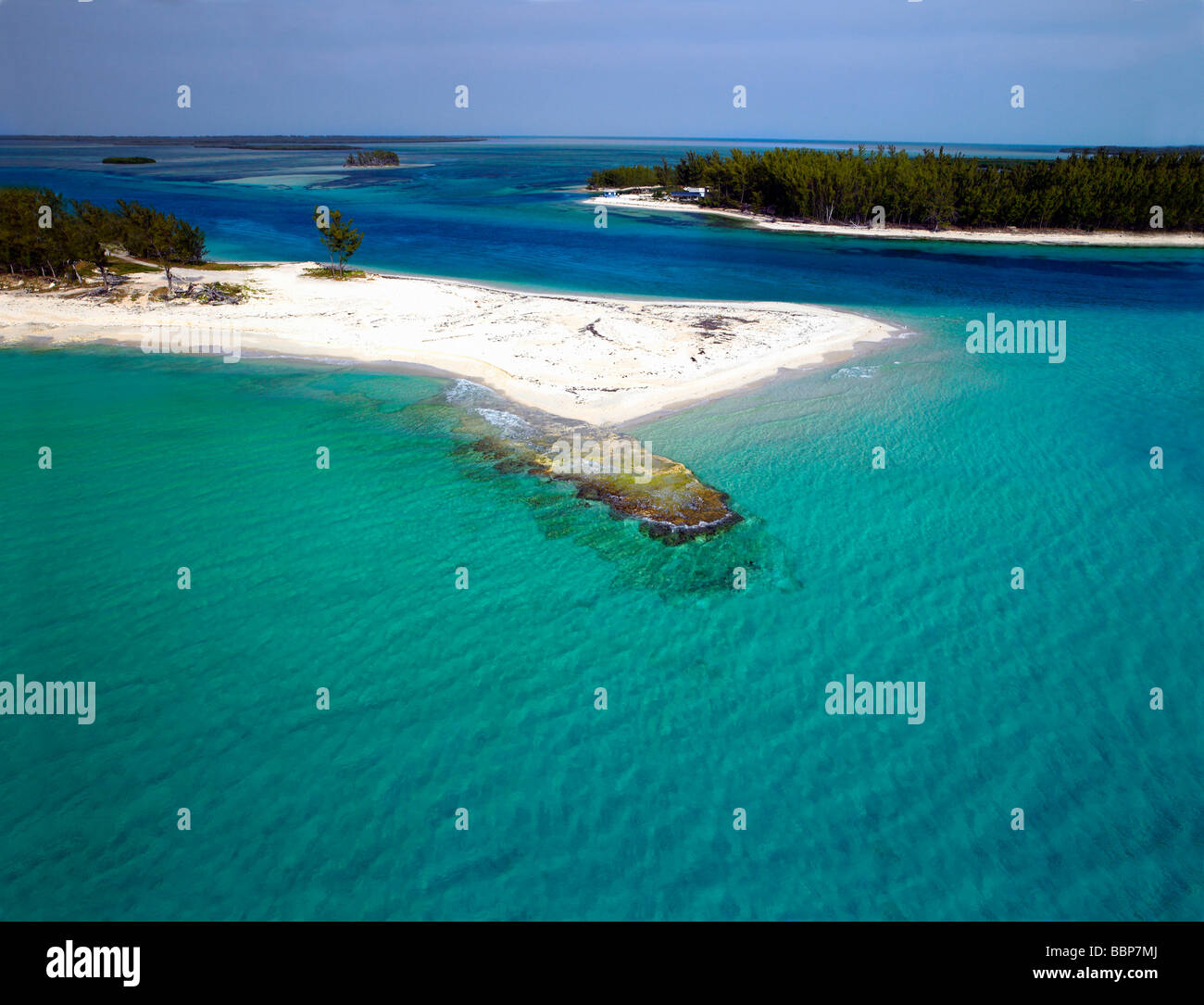 Luftaufnahme von North Bimini Alicetown Stockfoto