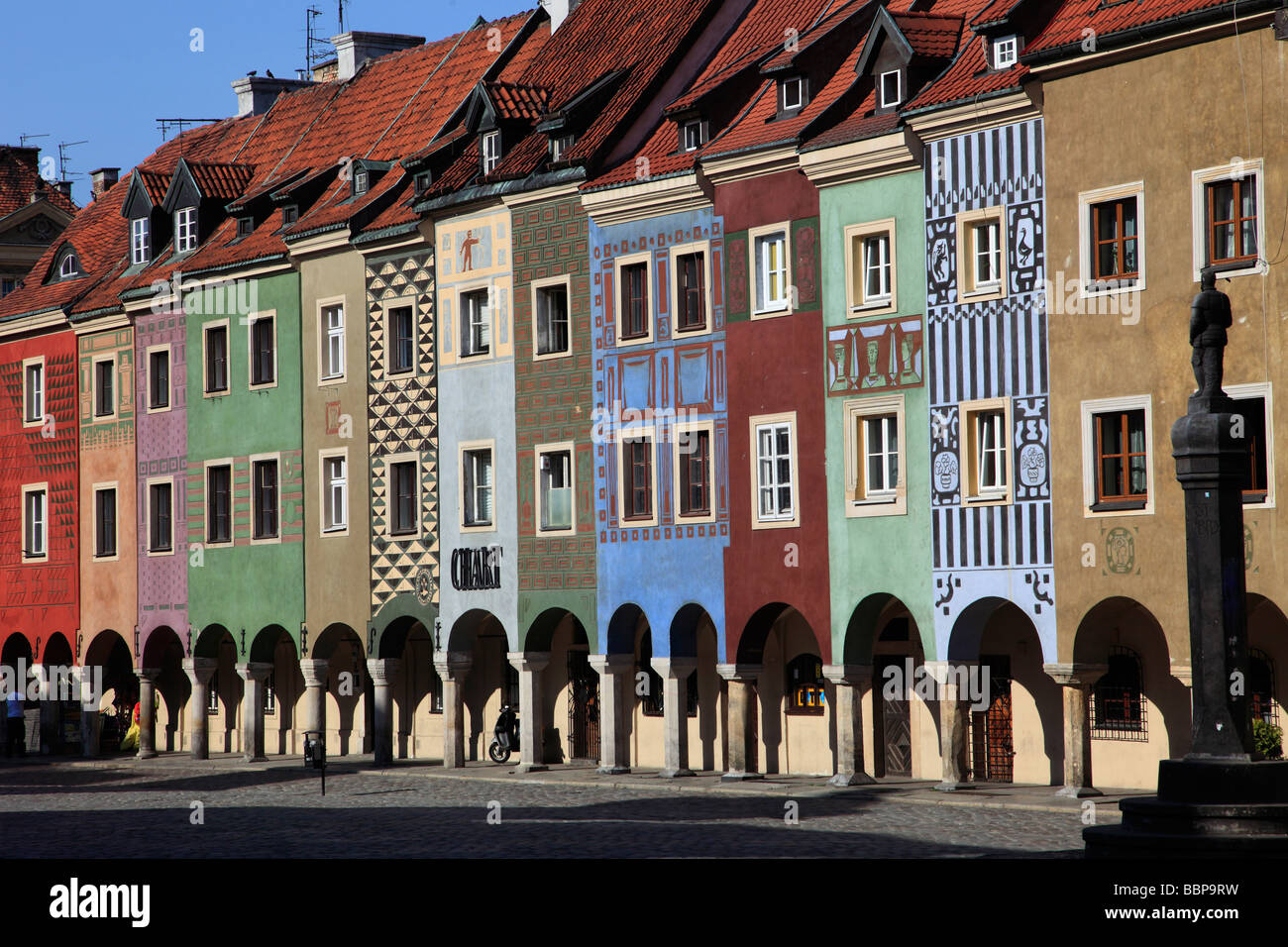 Polen-Poznan-Altmarkt Händler Häuser Stockfoto