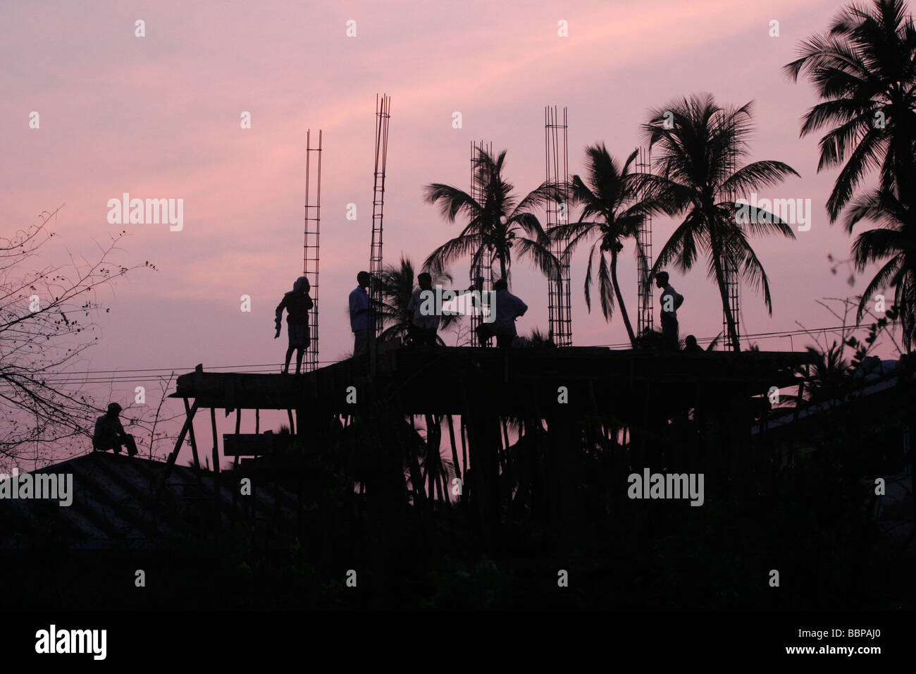 Bau eines Hauses in Vagator im nördlichen Goa in Indien Stockfoto