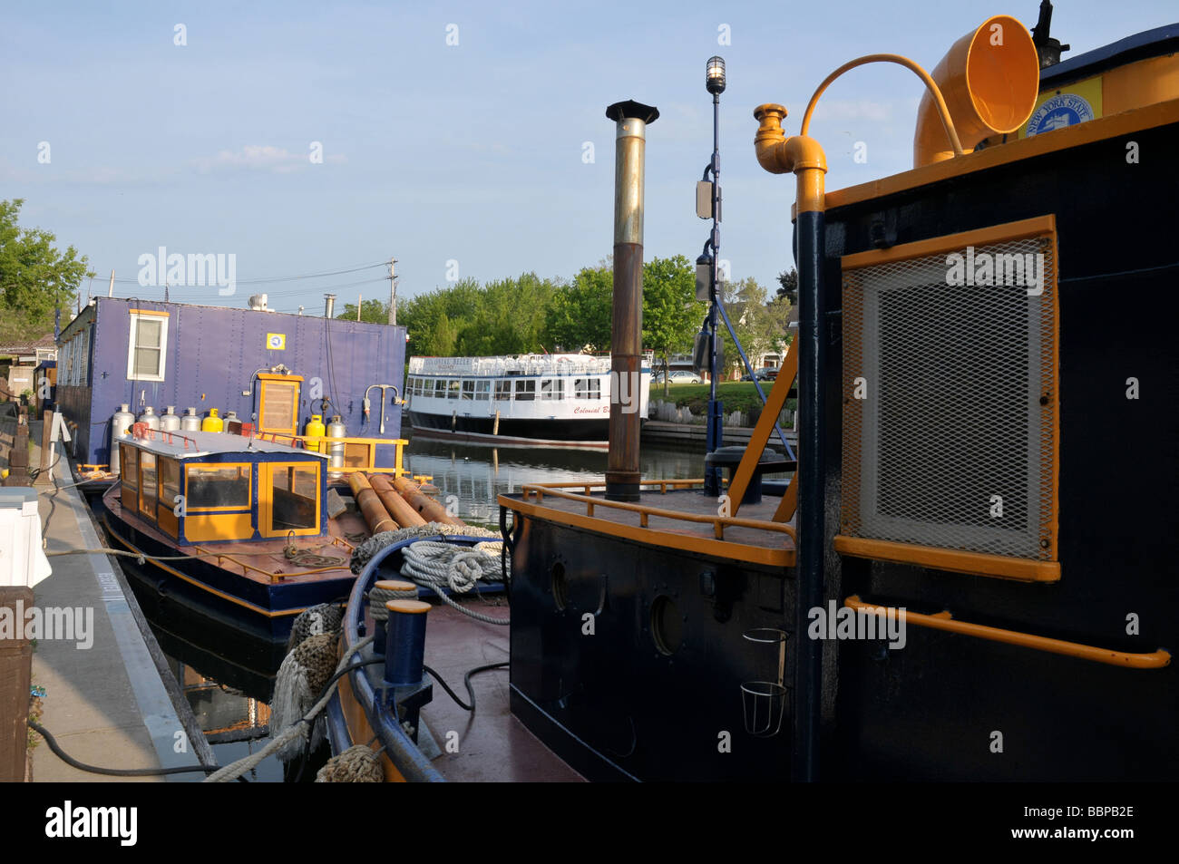 Zarte Leistung Wartung am Eria Kanal in Fairport, NY USA Stockfoto