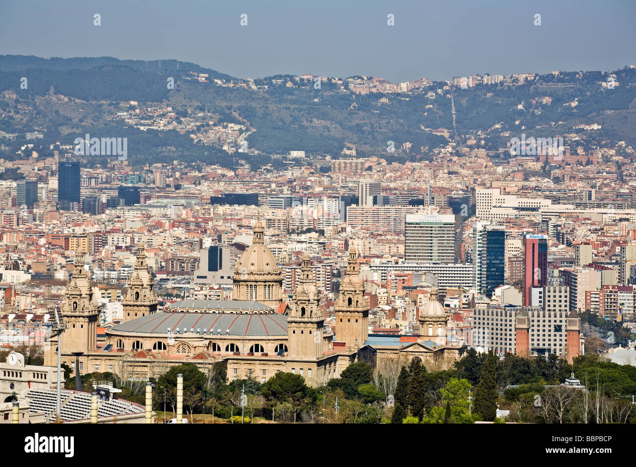 Montjuic Schloss. Museu Nacional d ' Art de Catalunya und barcelona Stockfoto