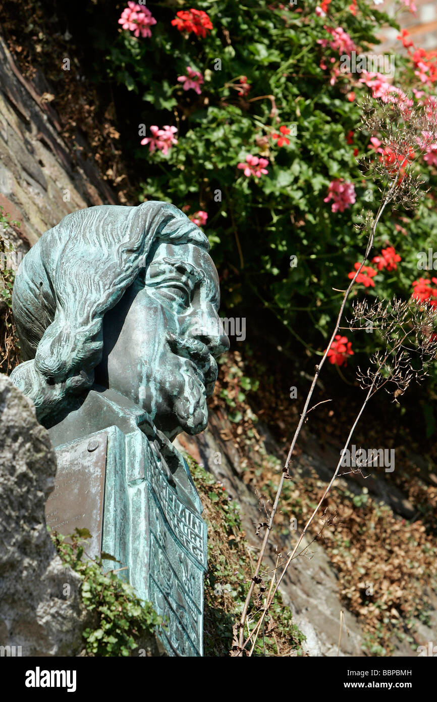 STATUE VON SAMUEL DE CHAMPLAIN, HONFLEUR, CALVADOS (14), NORMANDIE, FRANKREICH Stockfoto