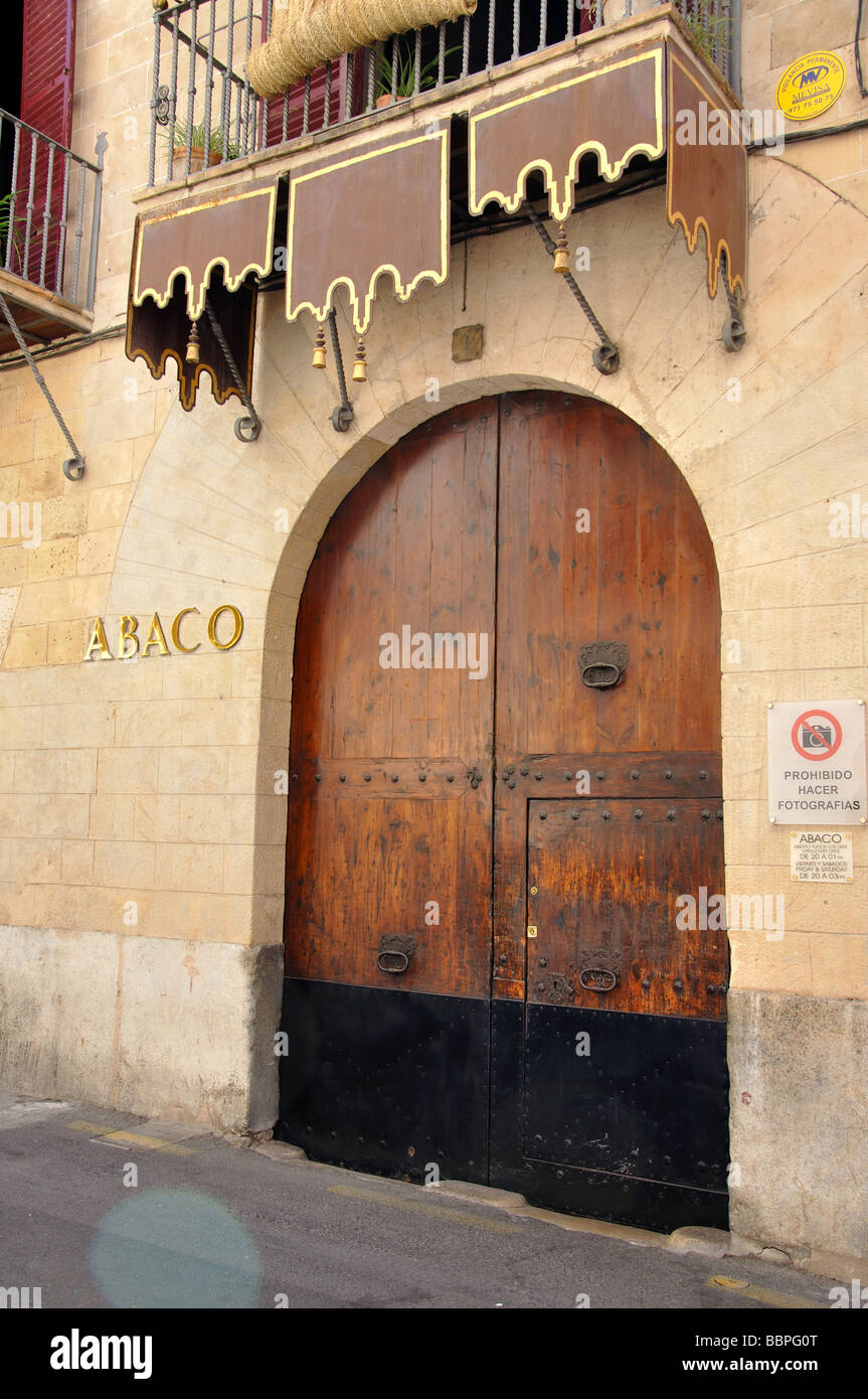 Zutritt zum Bar Abaco, Carre Sant Joan, 3, Palma de Mallorca, Mallorca (Mallorca), Balearen, Spanien Stockfoto