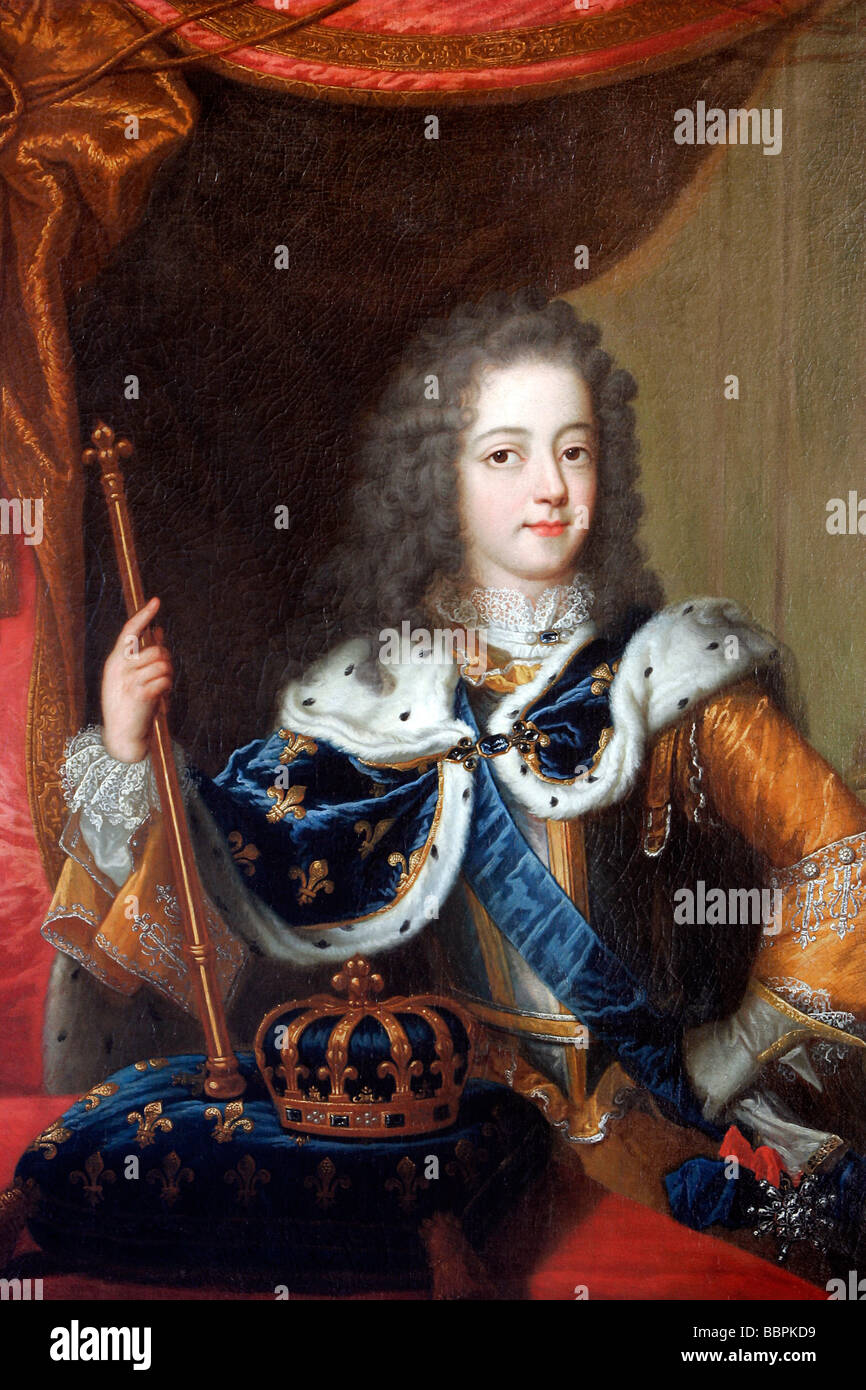 PORTRÄT VON LOUIS XV IM ALTER VON 11 KRÖNUNG KLEID, CHATEAU DE MAINTENON, EURE-ET-LOIR, FRANKREICH Stockfoto