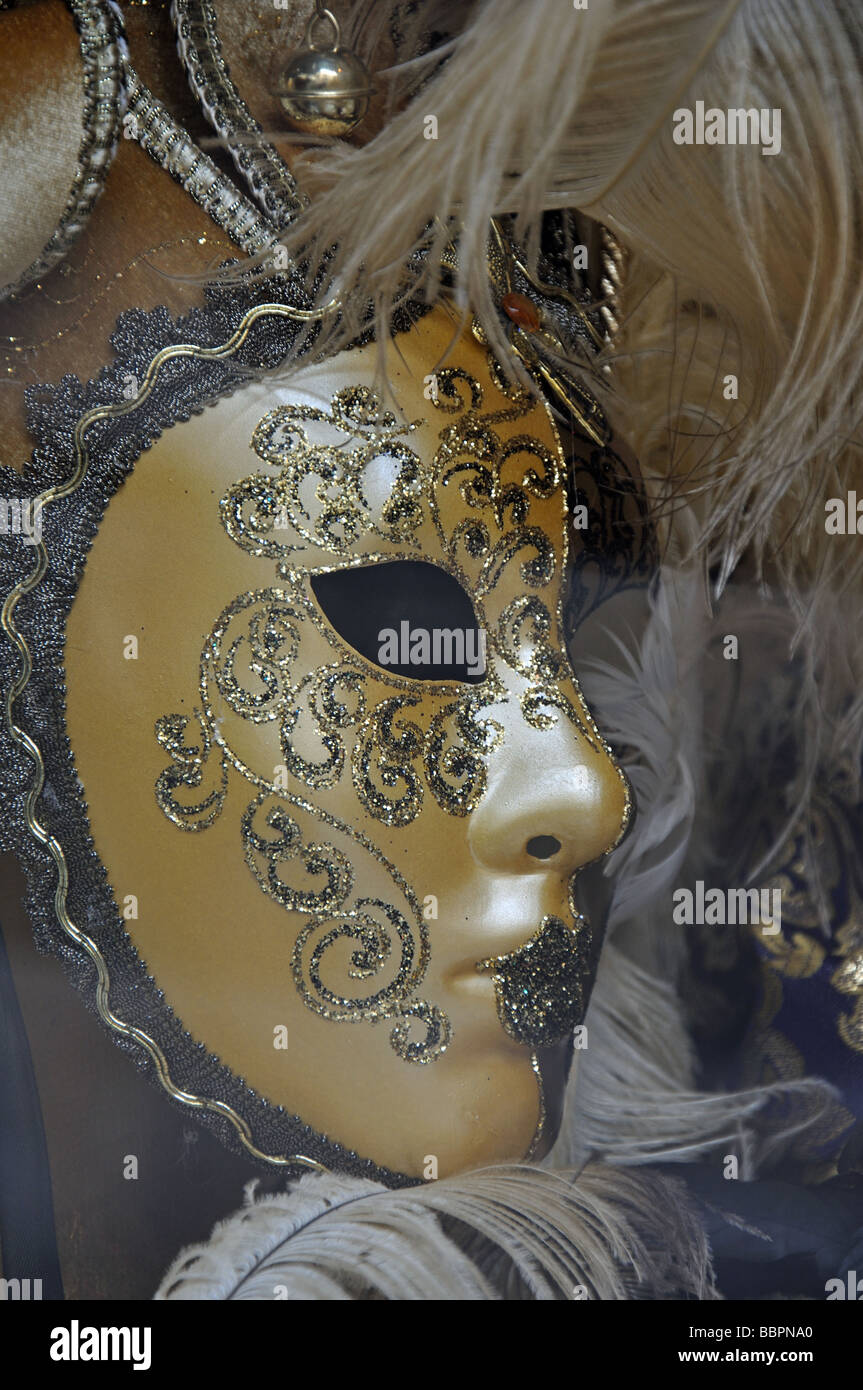 Venezianische Masken zum Verkauf in La Ribera in Barcelona Stockfoto