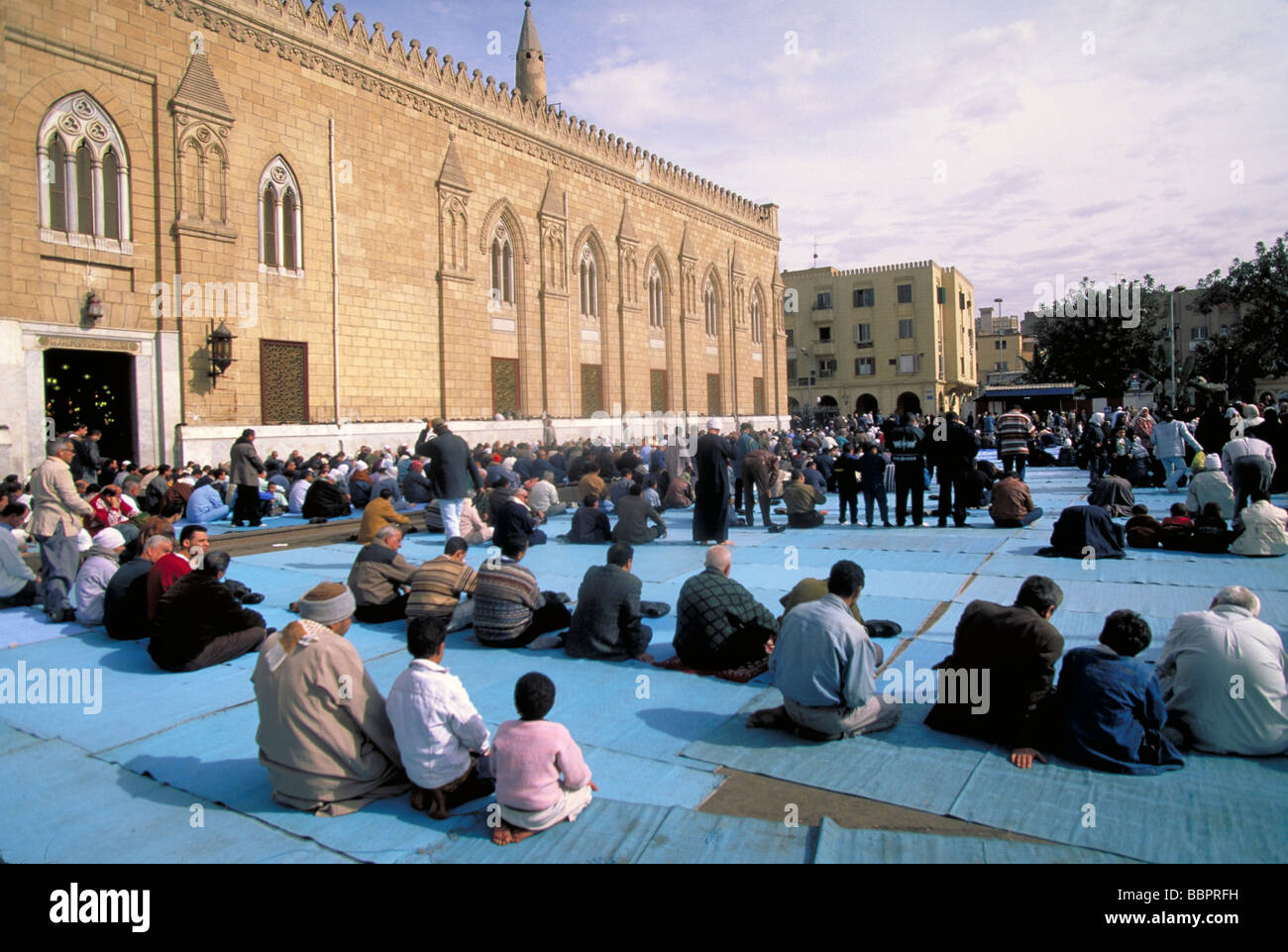 Elk157-1666 Ägypten Kairo islamischen Kairo Midan Hussein Sayyidna al Hussein Moschee Freitagsgebet Stockfoto