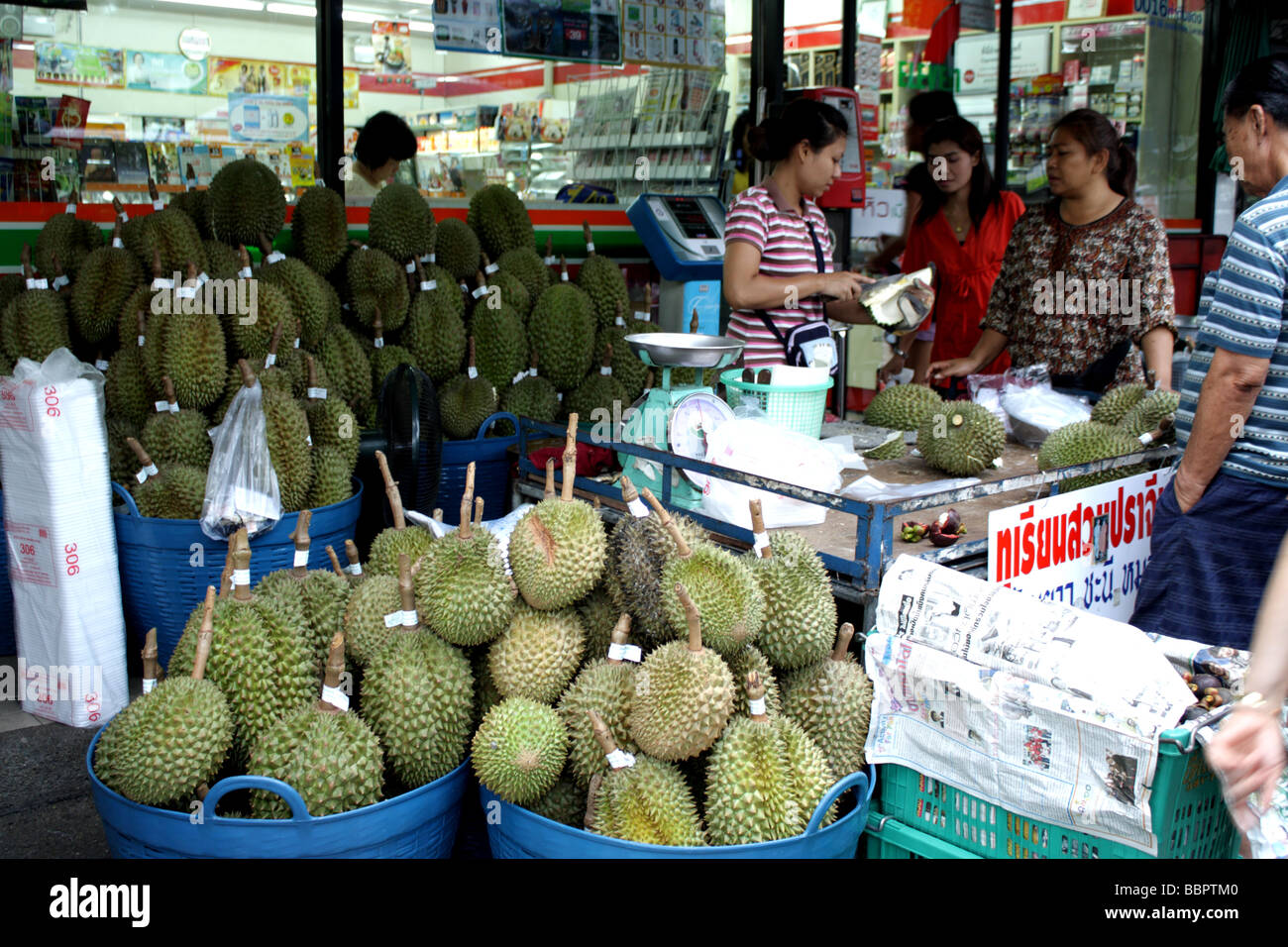 Obst Kaufmann, Bangkok, Thailand Stockfoto