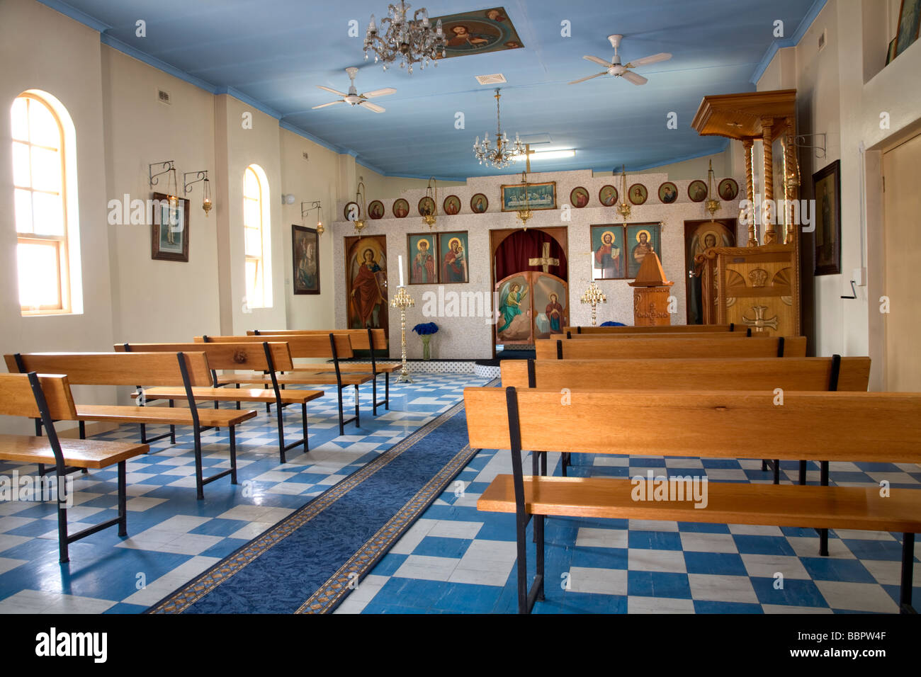 Saint Nicholas Greek Orthodox Church Innenraum Ceduna Südaustralien Stockfoto