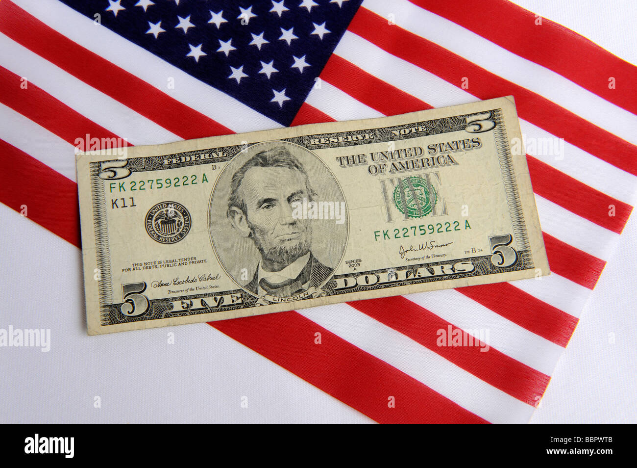 Sterne Streifen und US-Dollar Stockfoto