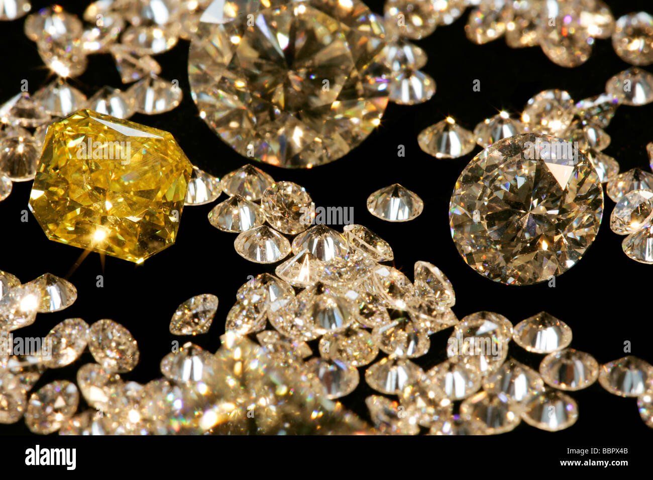 GASSAN DIAMONDS IN EINEM SCHWARZEN GEHÄUSE AMSTERDAM-NIEDERLANDE Stockfoto