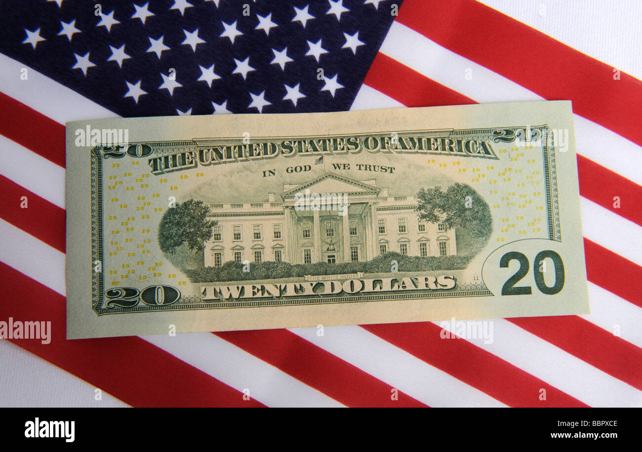 Sterne Streifen und US-Dollar Stockfoto