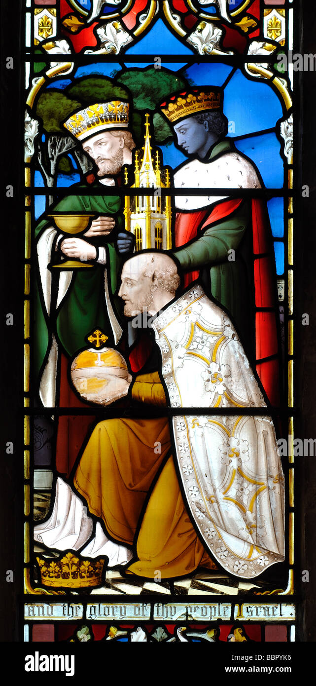 Three Wise Men Glasmalerei, St.-Petri Kirche, Wellesbourne, Warwickshire, England, UK Stockfoto