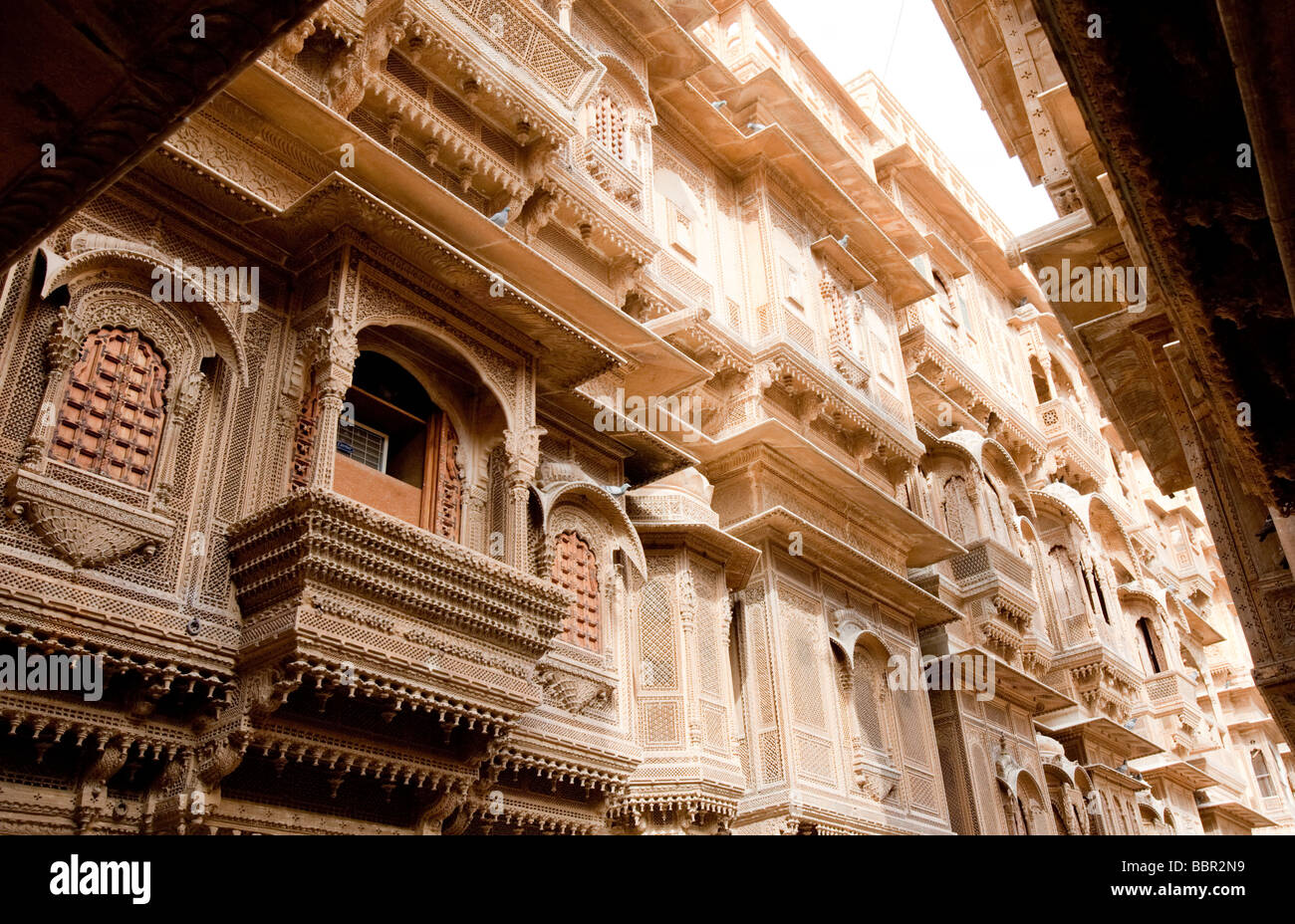 Lokale Architektur Festung Jaisalmer Rajasthan Indien Stockfoto