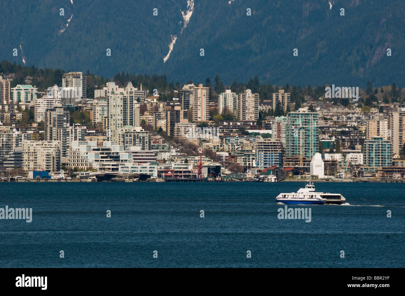 Ansicht von North Vancouver Canada Place Waterfront Stockfoto