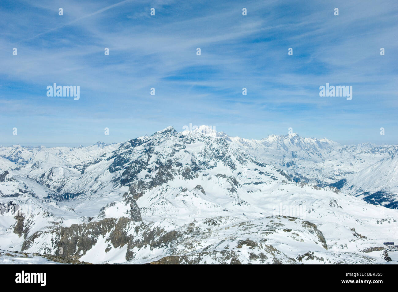 Französische Alpen Winter Ski Resort Stockfoto