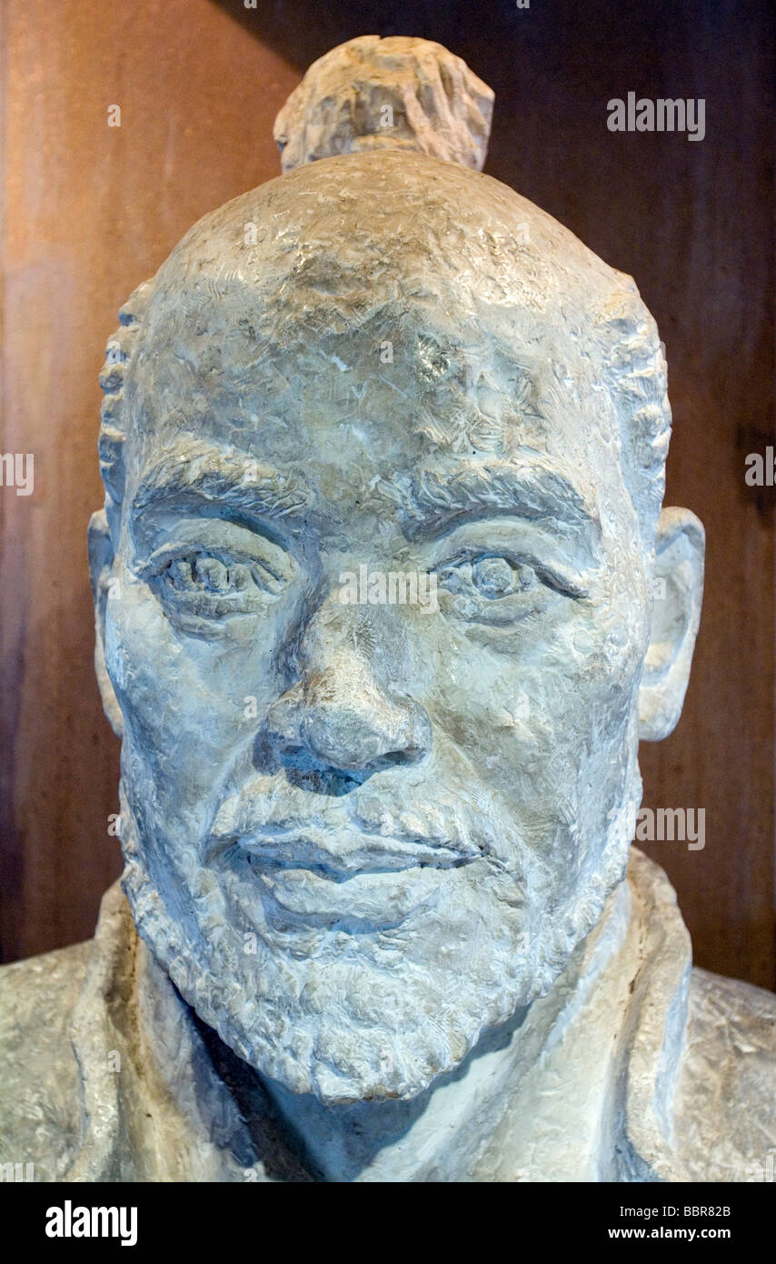 Eine Büste von Tokugawa Ieyasu der Gründer und erste Shogun des Tokugawa-Shogunat, das Japan von 1600 bis 1868 geregelt Stockfoto