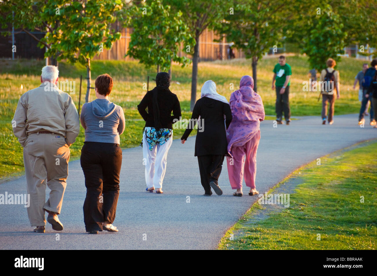 Einwanderer in Jarry Park Montreal Stockfoto