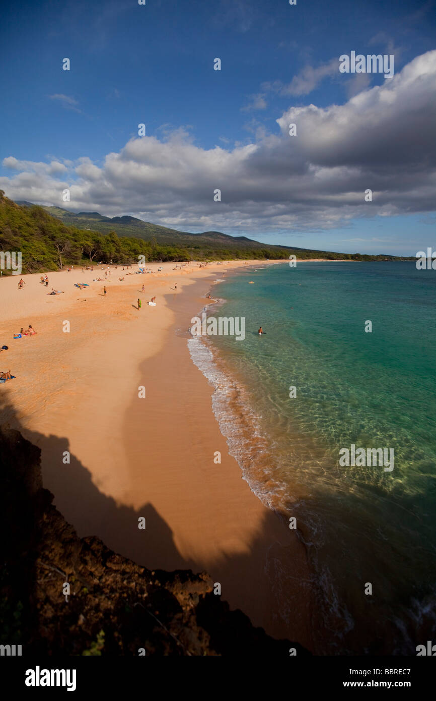Makena Beach Oneloa Big Beach Maui Hawaii Stockfoto