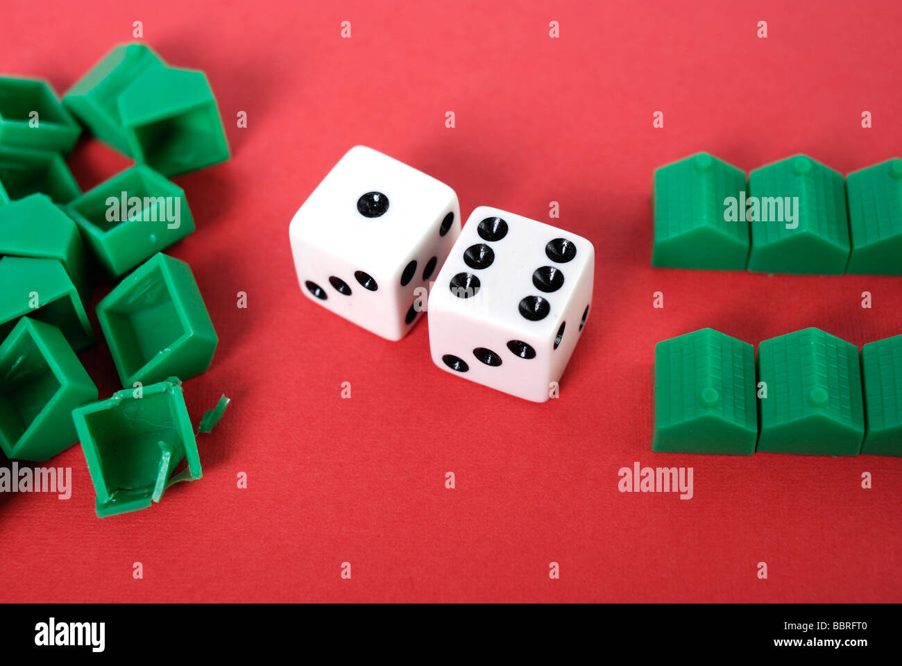 Boom oder Büste Glücksspiel auf dem Immobilienmarkt Stockfoto