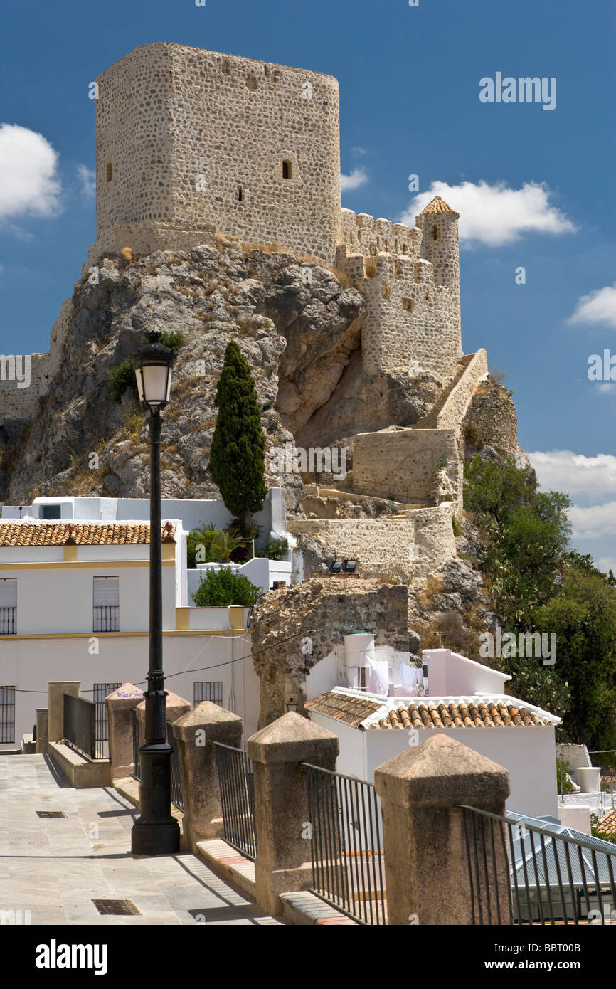 Die alte maurische Burg bei Olvera in der Provinz Cádiz, Andalusien, Spanien Stockfoto