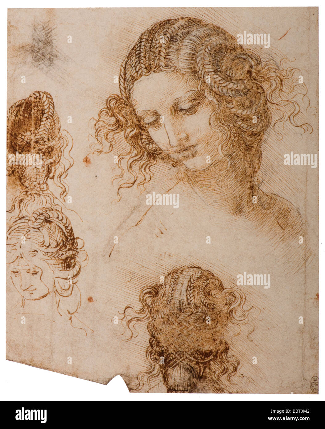 Studien für den Kopf der Leda von Leonardo da Vinci Stockfoto