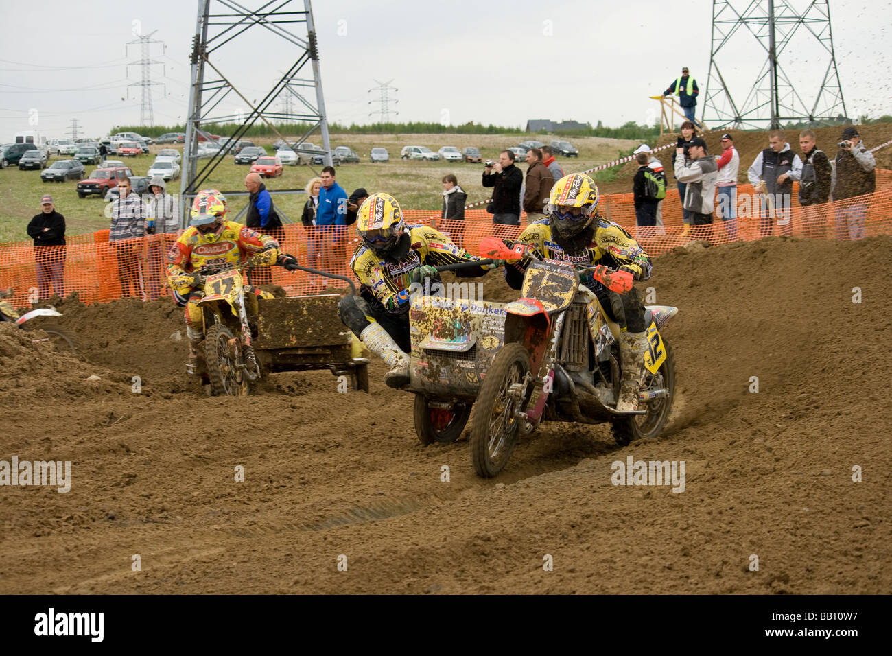 Fotos während der Europameisterschaft im Seitenwagen cross-Rennen in Gdansk, 2009. Stockfoto