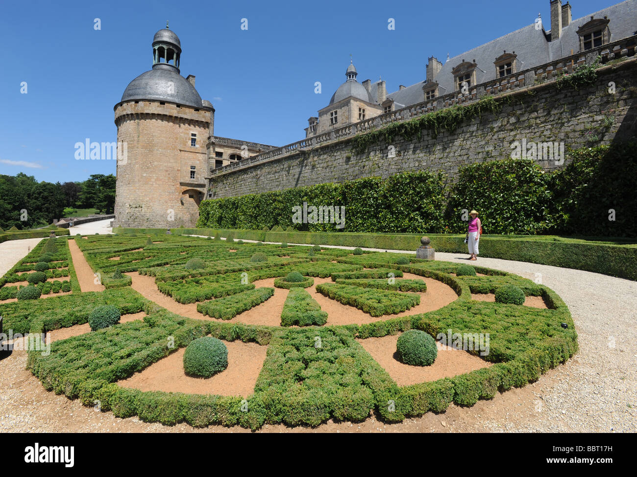 Topiary Garten am Schloss Hautefort in der Dordogne-Frankreich Stockfoto