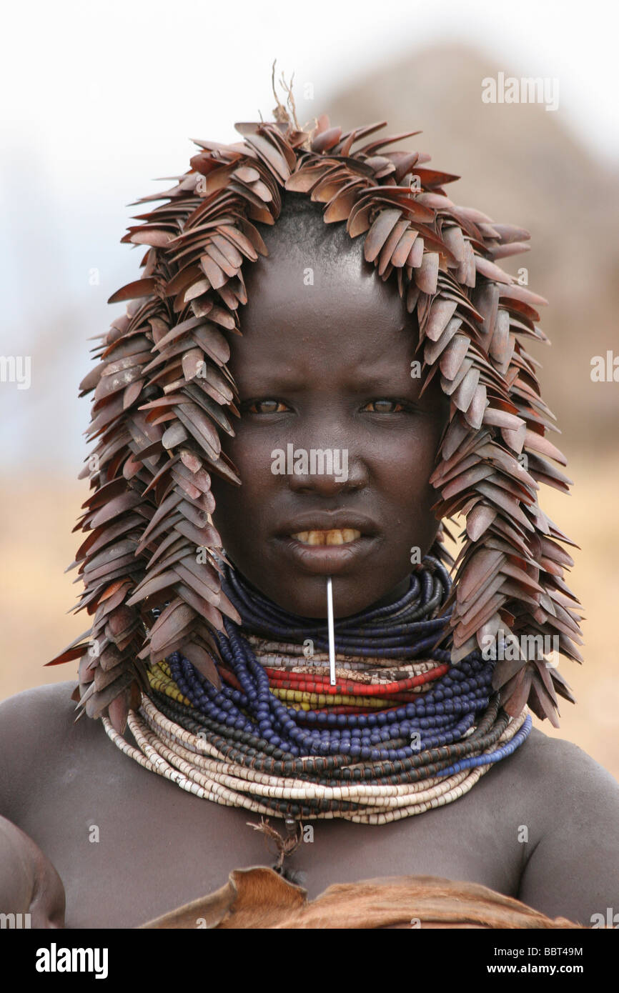 Afrika-Äthiopien-Omo Valley Daasanach Stamm Frau Stockfoto