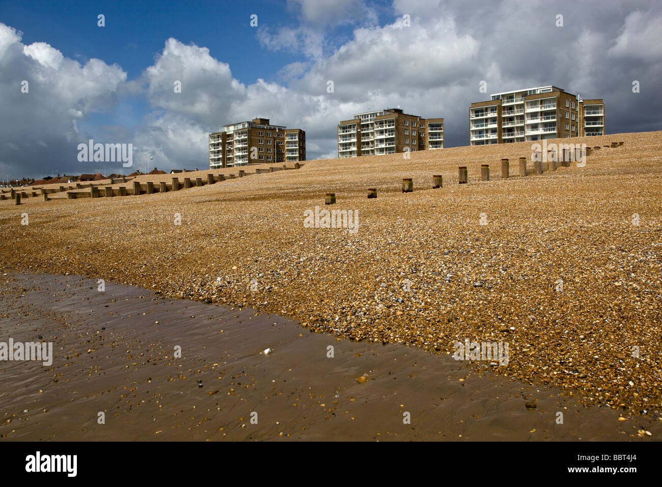 Direkt am Meer Wohnung Blöcke Bexhill on Sea Stockfoto