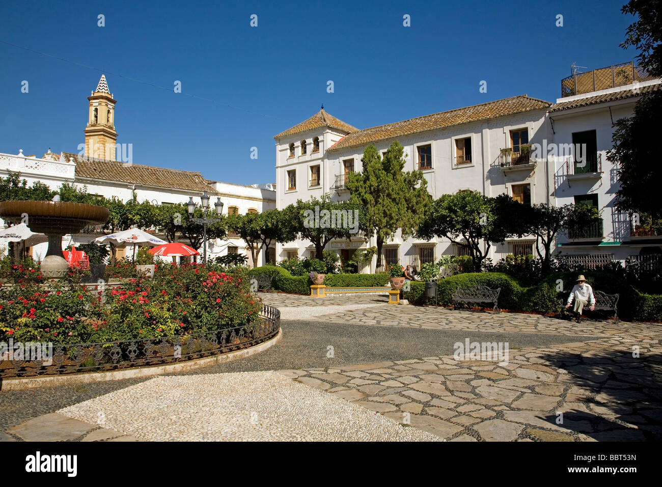 Plaza De La Flores in Estepona Malaga Sun Coast Andalusien Spanien Stockfoto