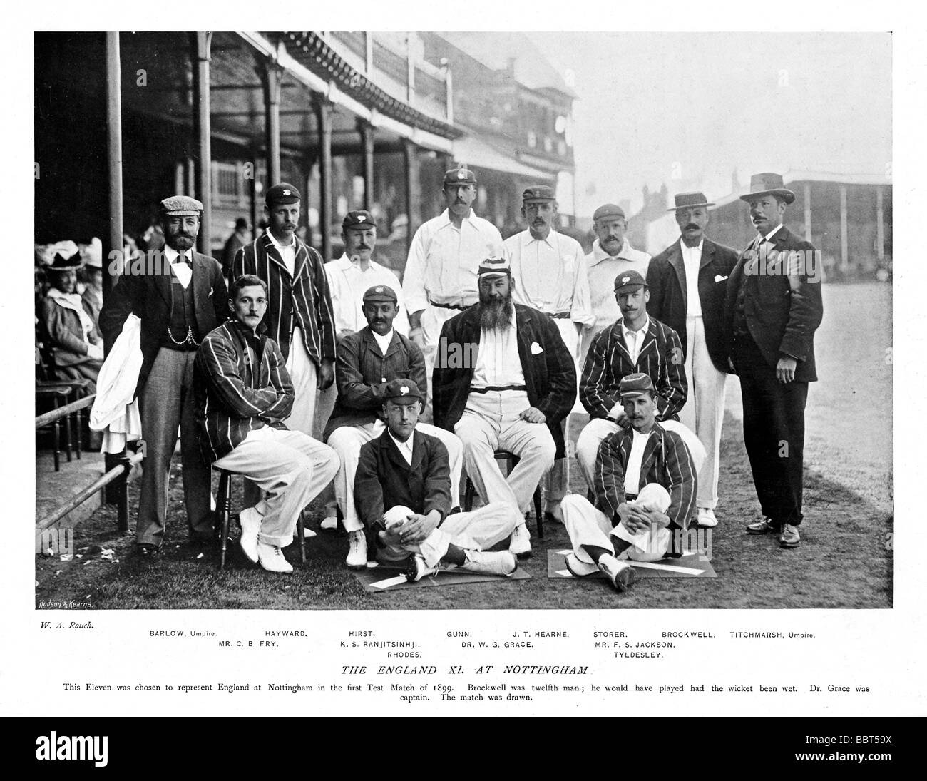 England Trent Bridge 1899 Foto der Mannschaft Australien in der gezeichneten ersten spielte testen Asche in Nottingham Stockfoto