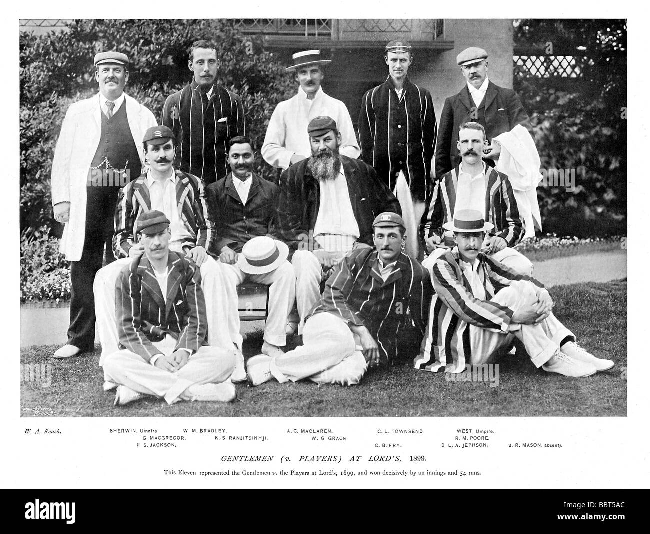 Herren V Spieler 1899 Foto von der Amateurmannschaft, die den Profis auf Lords von einem Innings und 54 Runs schlagen Stockfoto