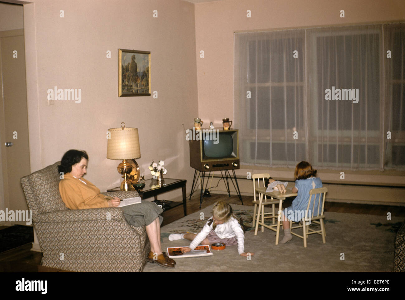 Familienleben zu Hause Kanada 1956 Stockfoto