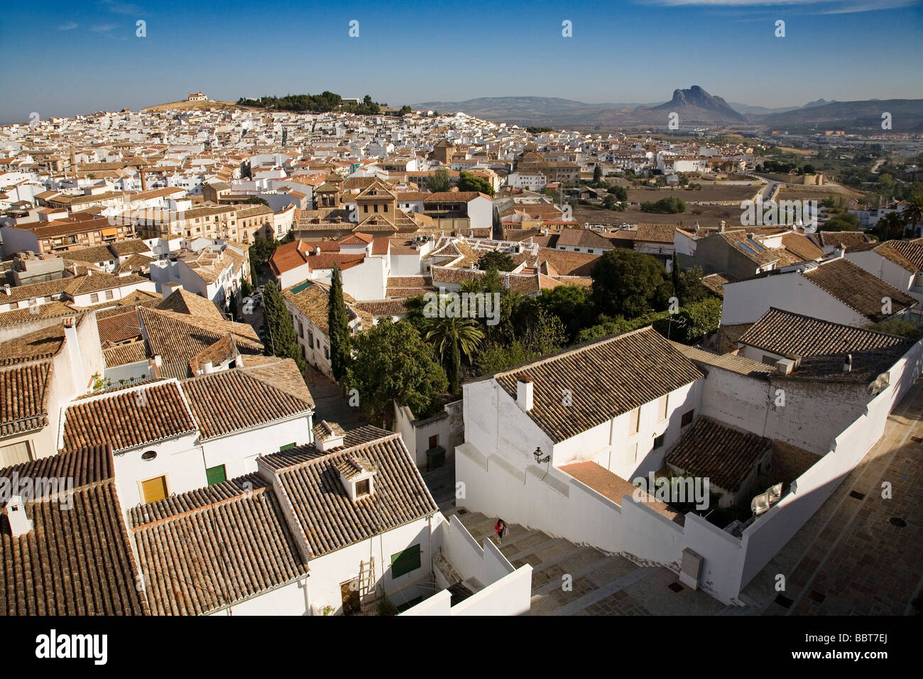 Vista Panorámica de Antequera Malaga Andalusien España Panorama Blick von Antequera Malaga Andalusien Spanien Stockfoto