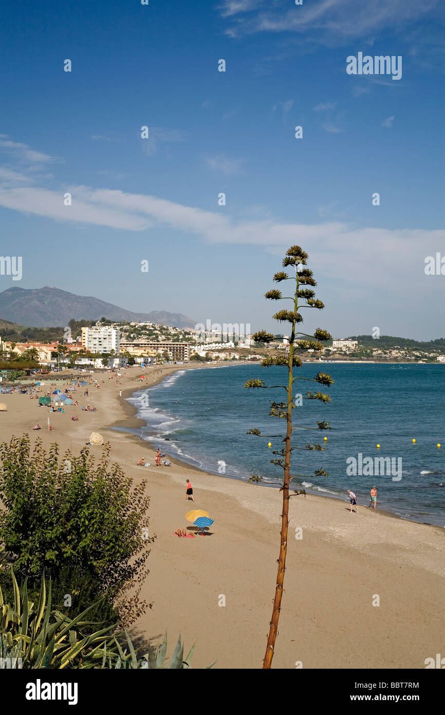Strand El Bombo in Mijas Costa Malaga Sonnenküste Andalusien Spanien Stockfoto