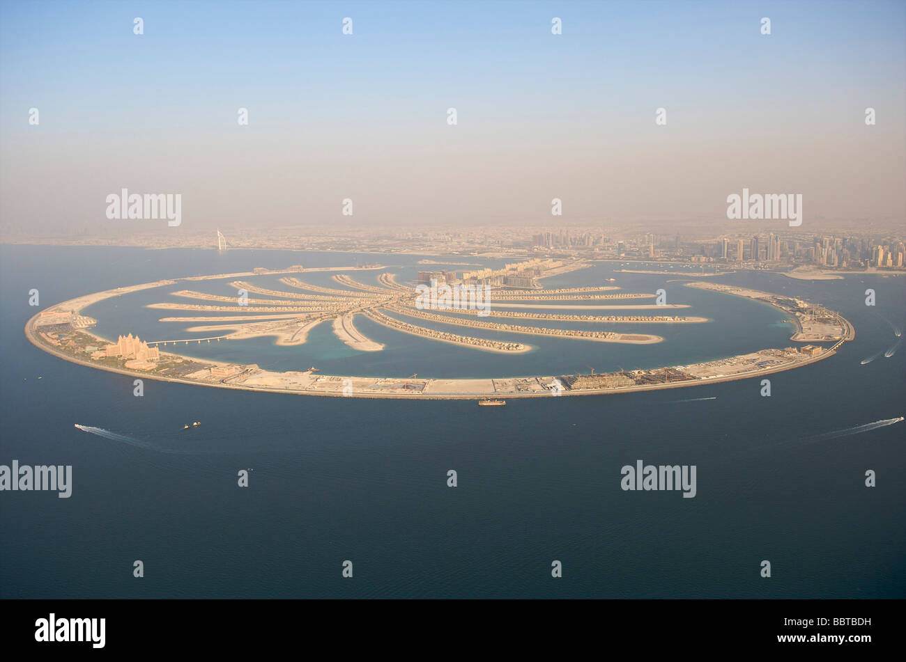 Dubai Palm Jumeirah künstlichen Inseln im Meer Stockfoto