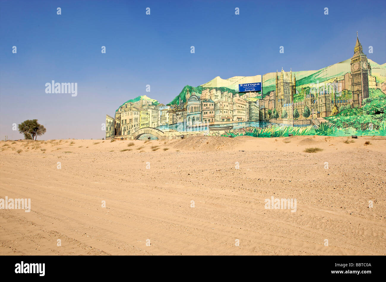 Entwicklung in der Wüste Dubais Stockfoto