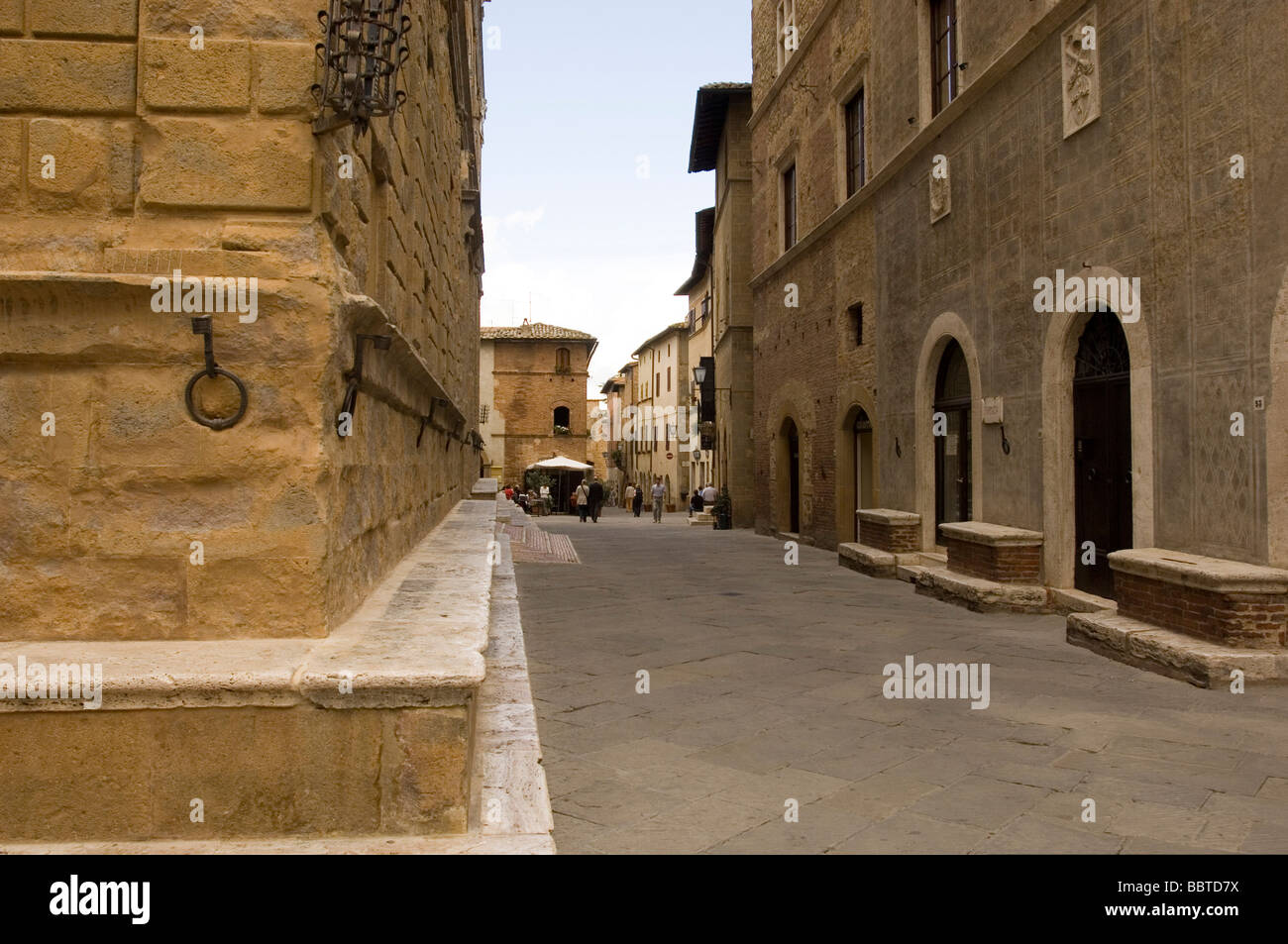 Corso Rossellino, Pienza, Italien Stockfoto