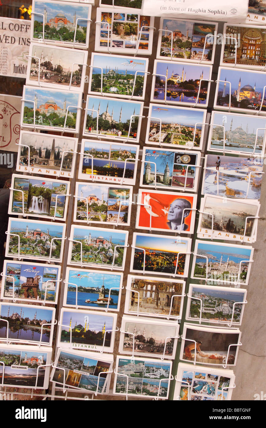 Istanbul Türkei Tourismus Urlaub Postkarte Postkarten Souvenirs zum Verkauf Stockfoto