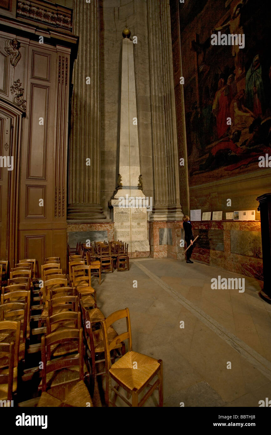 Die Rose-Linie in der Kirche Saint Sulpice Paris Frankreich. In dem Die Rose-Linie in der Kirche Saint Sulpice Paris Frankreich. In dem