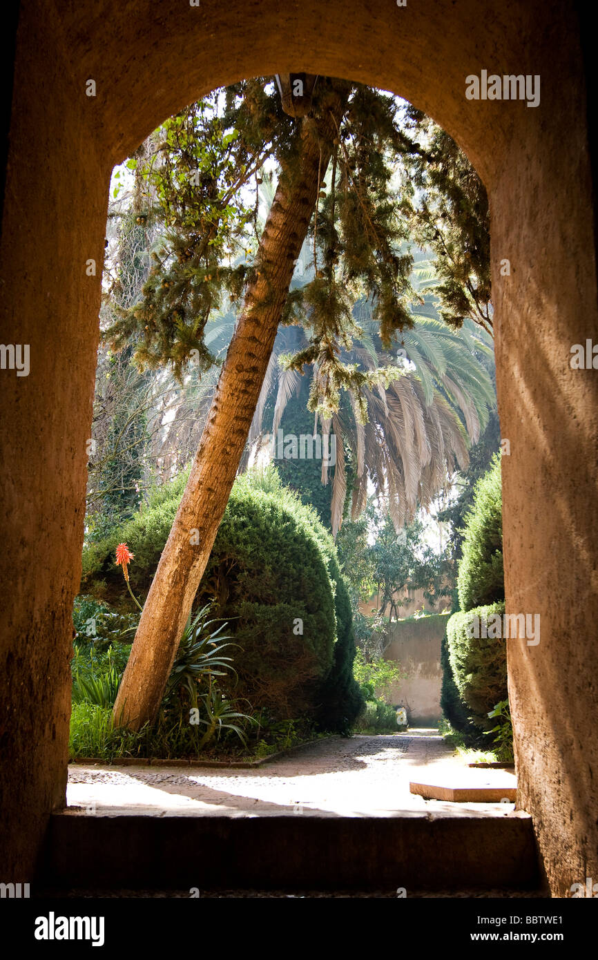 Eingang zur Kasbah in Chefchaouen, Marokko, Nordafrika Stockfoto