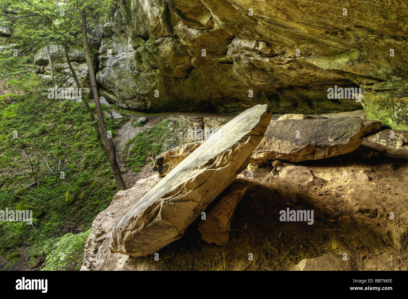 Rock House in Hemlock Cliffs im Hoosier National Forest in Crawford County Indiana Stockfoto