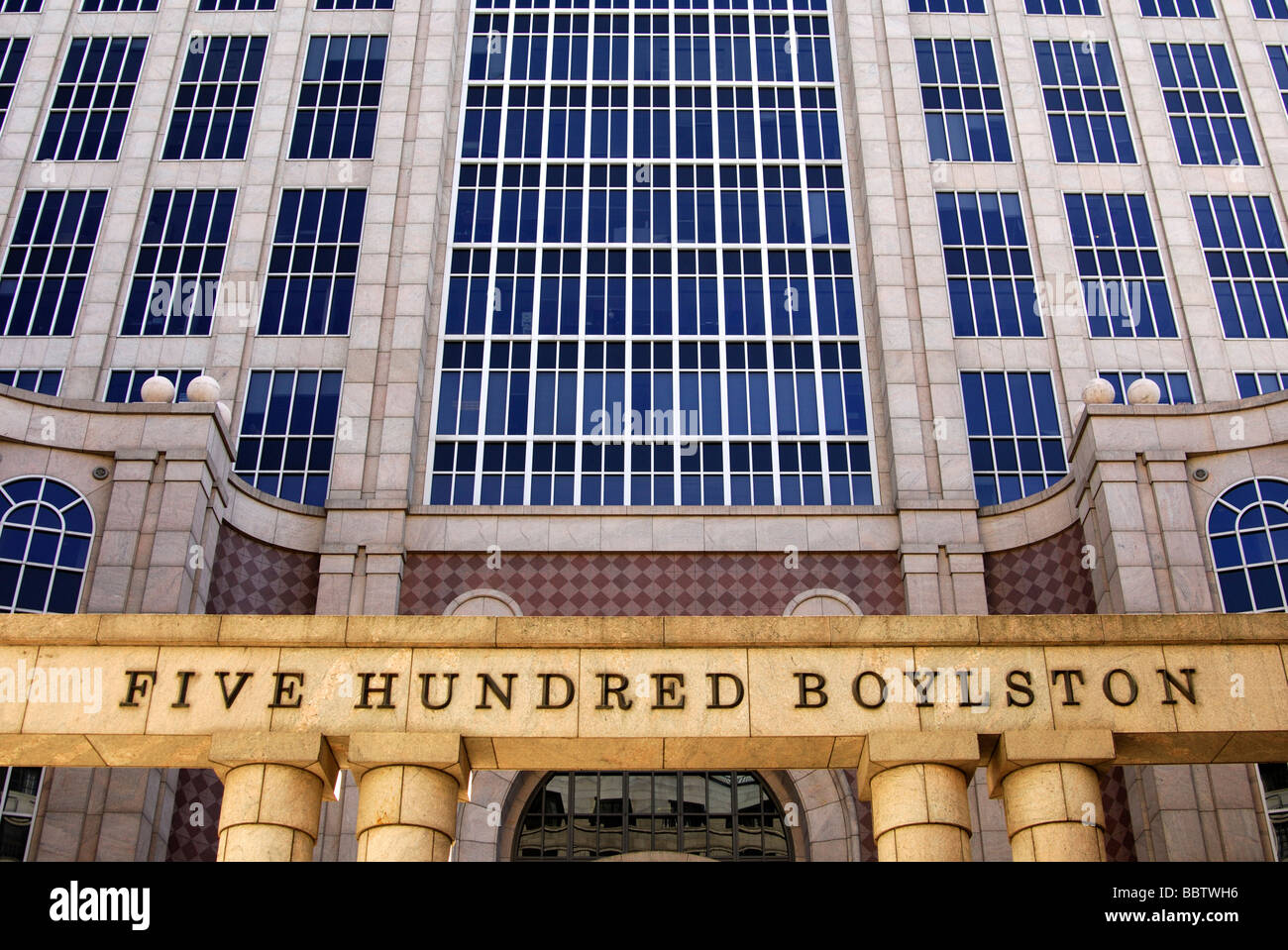 Postmoderne Gebäude 500 Abschnitt Boylston Street, Back Bay, Boston, Massachusetts, USA Stockfoto