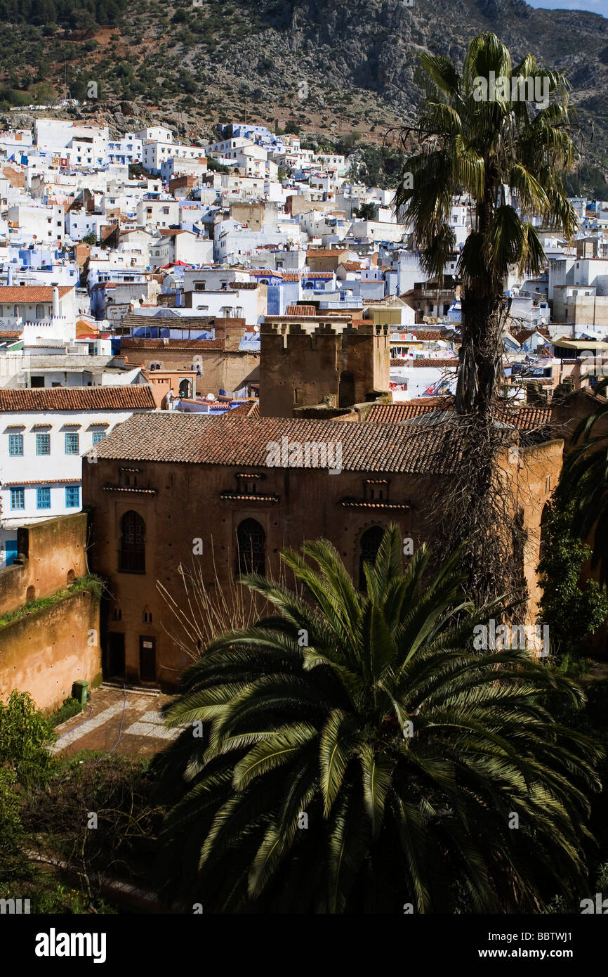 Blick vom Kasbah, Chefchaouen Marokko Nordafrika Stockfoto