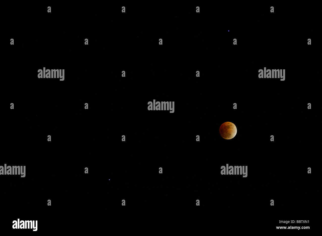 Mondfinsternis, totale Sonnenfinsternis Stockfoto