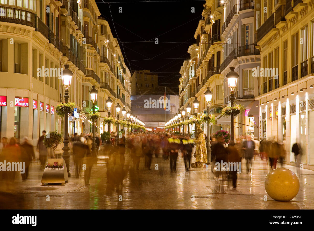 Zona Comercial de Calle Larios de Malaga Costa del Sol Andalusien España kommerziellen Bereich Calle Larios in Malaga Andalusien Spanien Stockfoto