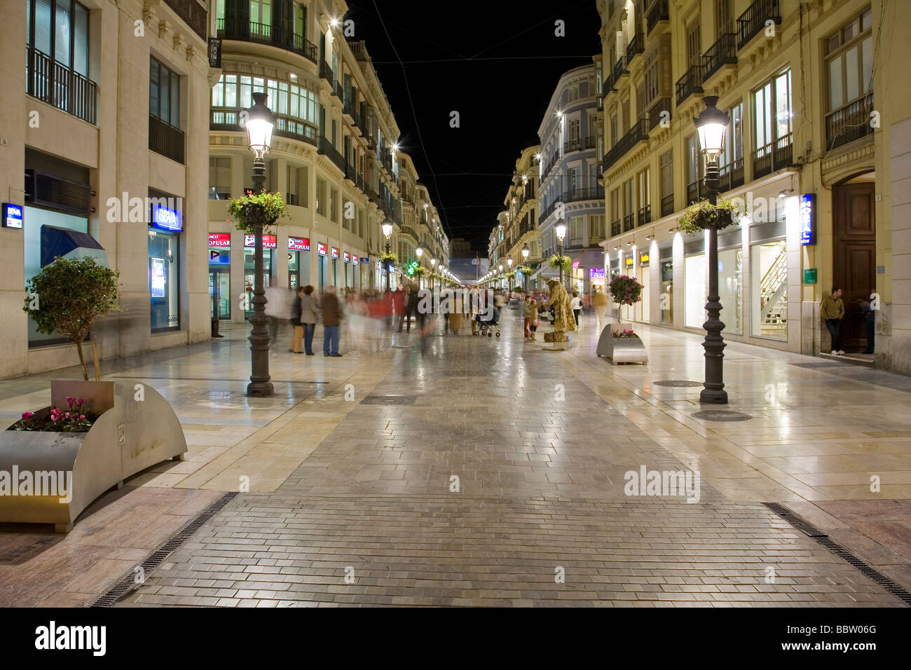 Zona Comercial de Calle Larios de Malaga Costa del Sol Andalusien España kommerziellen Bereich Calle Larios in Malaga Andalusien Spanien Stockfoto